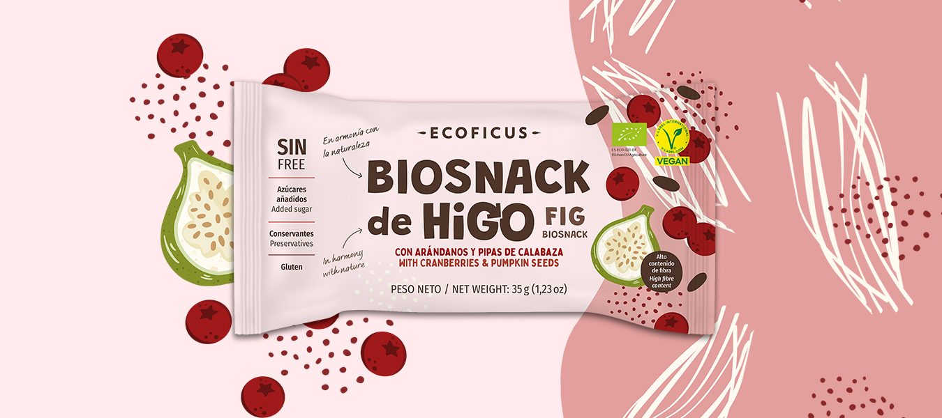 Diseño de packaging para gama de biosnacks Ecoficus - Eva Arias Graphic Studio